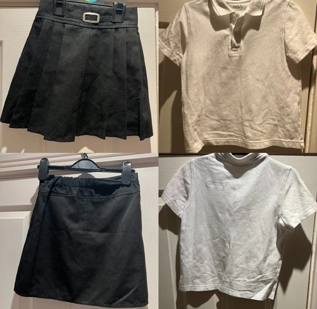 Marks and Spencers Girls School Uniform bundle Skirt polo shirt  4-5 Years