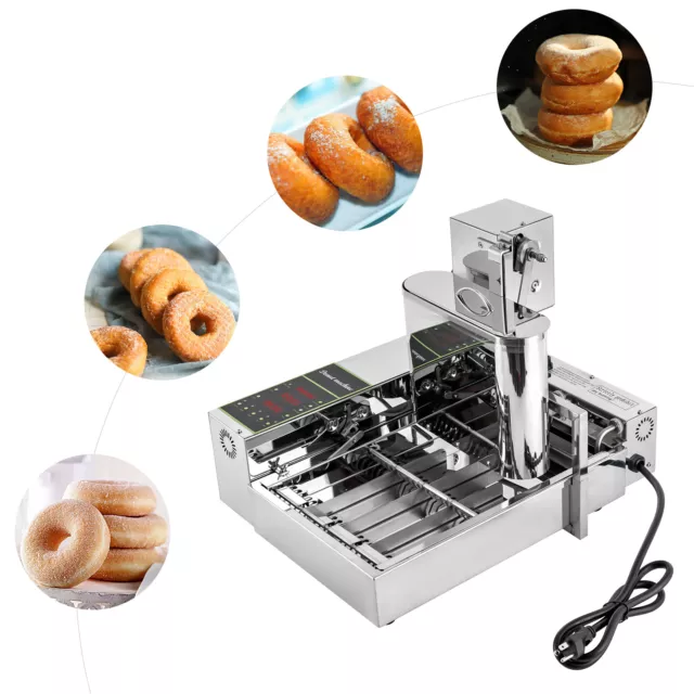 Commercial Automatic Donut Making Machine, 4 Rows Auto Doughnut Maker 2000W 110V