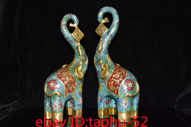 Collecting Chinese antiques Pure copper gilt Cloisonne Fortune elephant statue