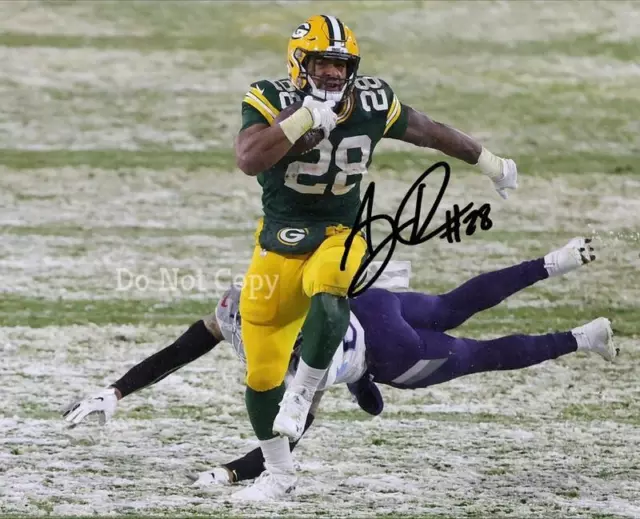 Aj Dillon Signed Photo 8X10 Rp Autographed Picture A.j. Green Bay Packers