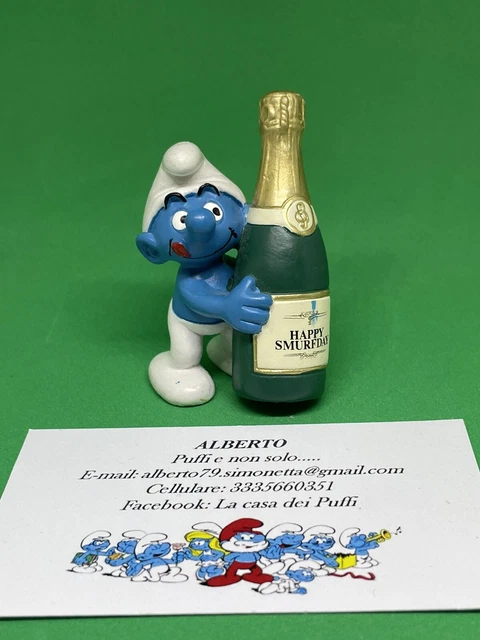 Puffi Puffo Smurf Puffo Con Bottiglia Champagne Bottle 20708