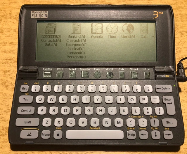 Psion Series 3 mx con custodia e caricabatterie 2 MB