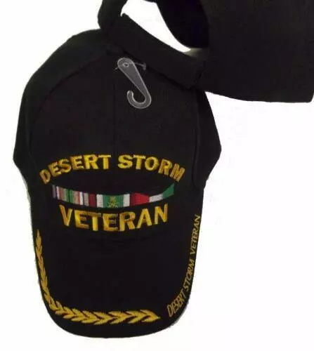 NEW DESERT STORM WAR VETERAN BLACK BASEBALL STYLE EMBROIDERED HAT us usa cap A38