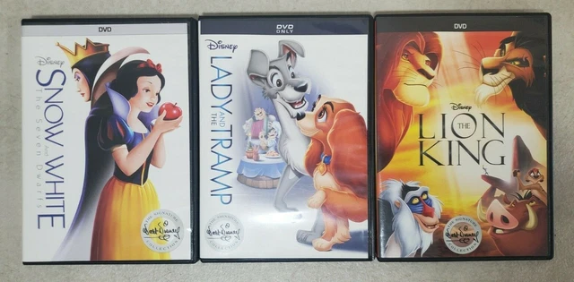 Walt Disney Signature Collection DVD Lot Of 3 -Lion King/Lady And The Tramp/Snow