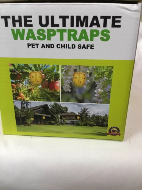 Hanging Outdoor Wasp & Fly Trap Yellow Jackets Hornets Non Toxic Reusable New Op