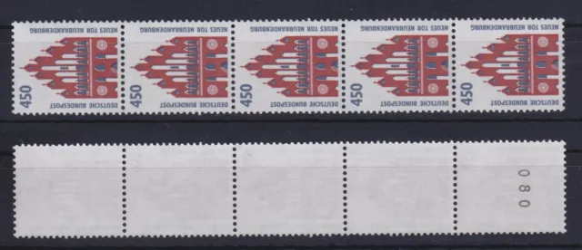 Bund 1623 RM 5er Streifen mit gerader Nummer SWK 450 Pf postfrisch