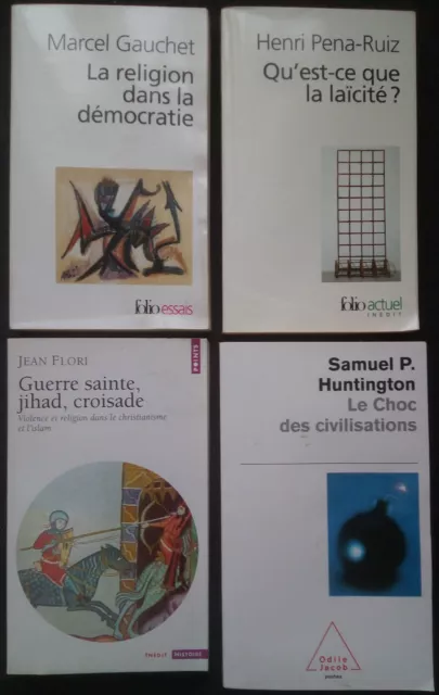 Lot 4 livres théme religion / choc des civilisations Gauchet / Flori / Pena-Ruiz