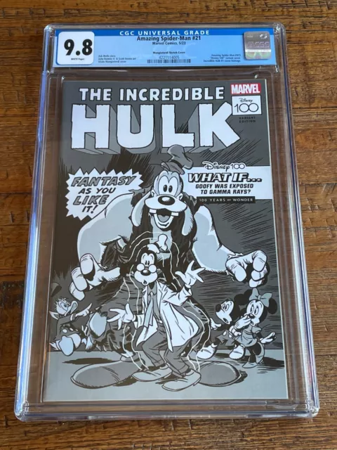 Amazing Spider-Man 21 Cgc 9.8 Disney 1:100 Ri B&W Variant Incredible Hulk 1 Hot