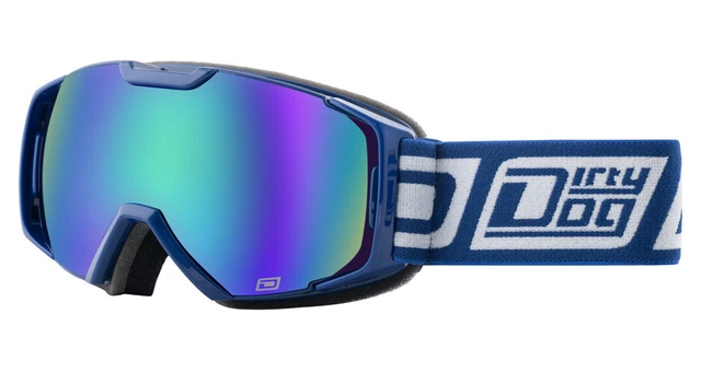 Dirty Dog VELOCITY kleine Ski-/Snowboardbrille MARINEBLAU/GRÜN FUSION SPIEGEL 54198