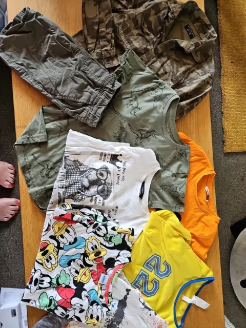boys clothes 7-8years summer bundle t shirts shorts Jacket Primark Disney Nutmeg