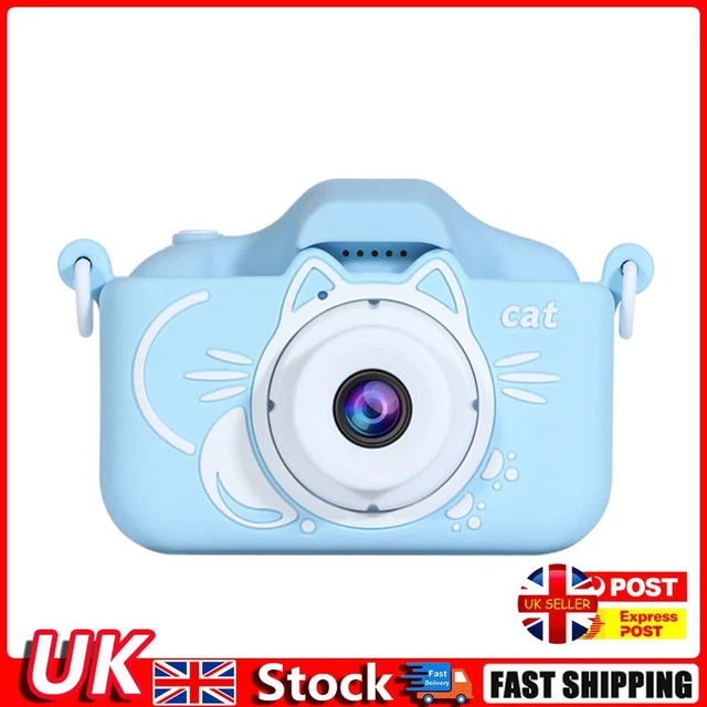 20MP HD Kids Camera Dual Lens Cute Cartoon Kids Video Camera Toys (Blue) Hot