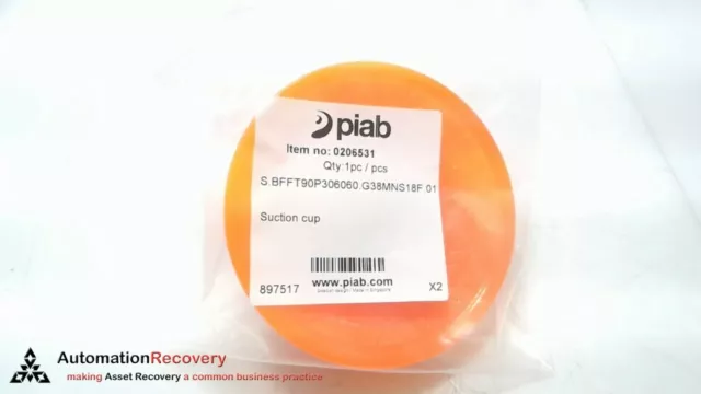 Piab Bfft90P.5V.g69Mr, Suction Cup Polyurethane 60/60/30, New #297203