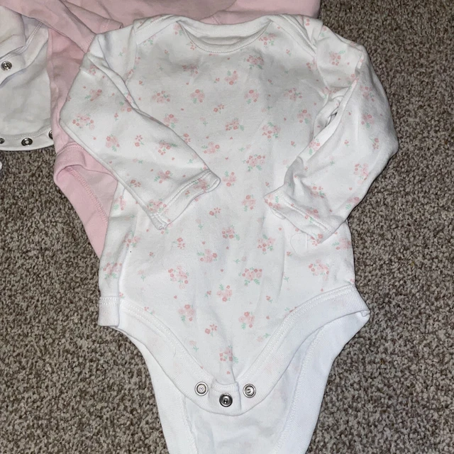 bundle of 7 baby girls 6-9 months long sleeve bodysuits, 5