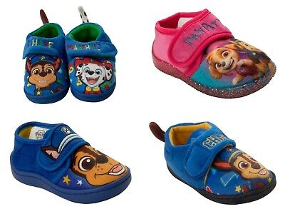 Boys Girls Official Paw Patrol Character Easy Close Novelty Slippers Size 5-12