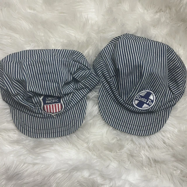 VTG Railroad Kids Hats Union Pacific & Sante Fe