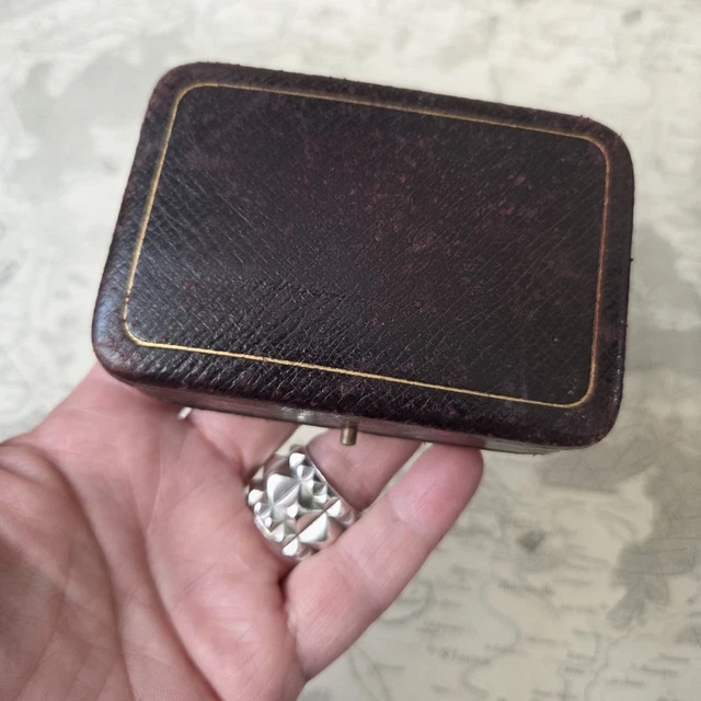 1900 Ancien Ecrin Boite Bijou Bague Pour Epingle Ou Montre