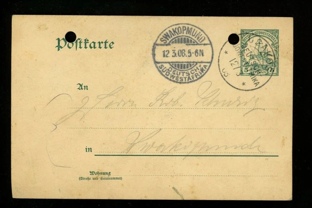 HISTOIRE POSTALE ALLEMAGNE Afrique du SudOuest H&G17 carte postale