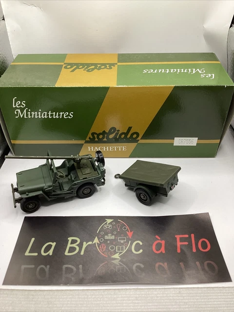 Miniature Solido 1/43 - Jeep Willys US Avec Remorque Et Barre (réf 6048) - Neuf