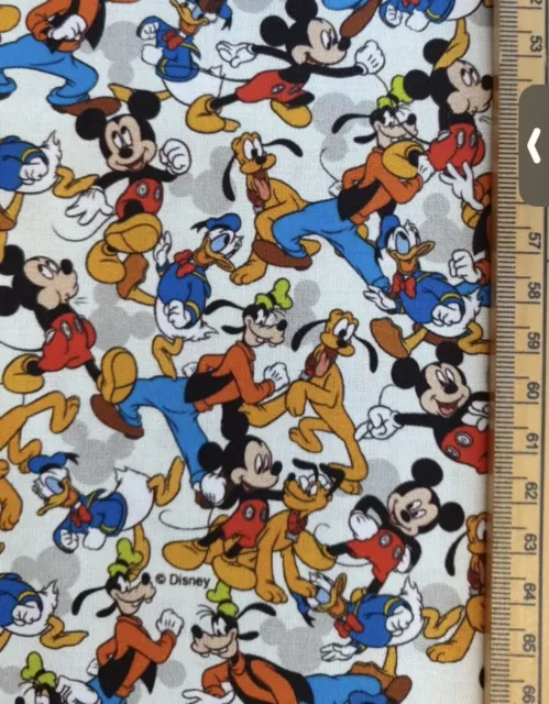 100% Cotton Digital Fabric Disney Pluto Donald Duck Mickey Mouse 60” 1 Meter