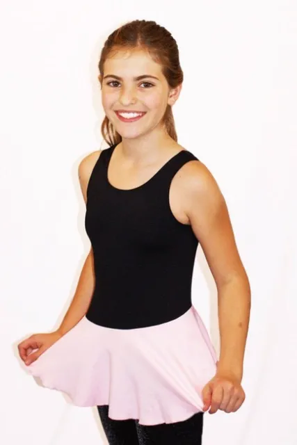 Limeapple Girl's Black Dance Tank With Asymmetrical Pink Skirt-Size 14/Xl-New
