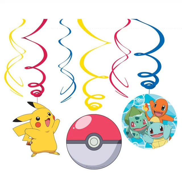Espiral Clavija 6 Unidad Pokemon Niños Fiesta Decoración de Habitación