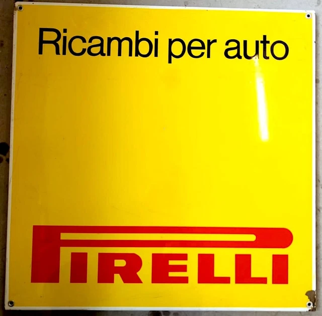 PIRELLI RICAMBI Auto Insegna Targa Tabella 1960 Rare Original Garage