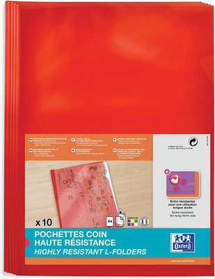 21x29,7 cm Ref:100206722 Elba PVC150 Lisse ELBA Lot de 10 Pochettes coin A4 