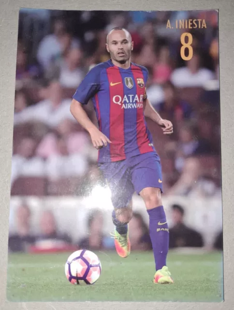 FC Barcelona Official Postcard Andres Iniesta 6X4 inches Spain card non-signed 