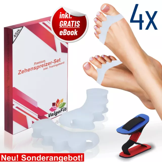 Zehenspreizer Hallux Valgus Silikon Ballenschutz Zehentrenner Korrektur Bandage