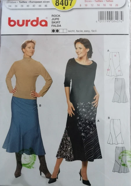 Patron Burda Créations N°4157 - Jupe Longue à Plis Couchés - Tailles 36 à 48 - Neuf