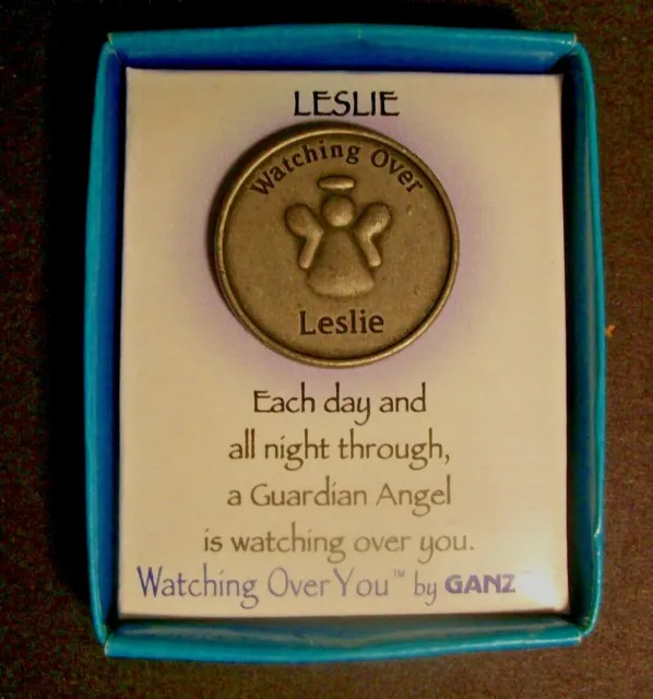 "LESLIE" Watching Over You; Guardian Angel Token Coin Medallion Keepsake by Ganz