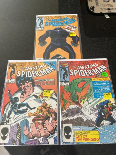 Marvel comics The Amazing Spider-Man comic lot #271, #273, #277