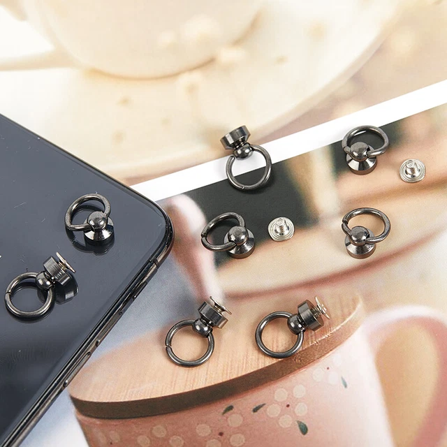 10 piezas/bolsa Anillo Cabeza Redonda Picos Boquilla Punk con Tornillos Para Sombrero Estuche Teléfono ZR