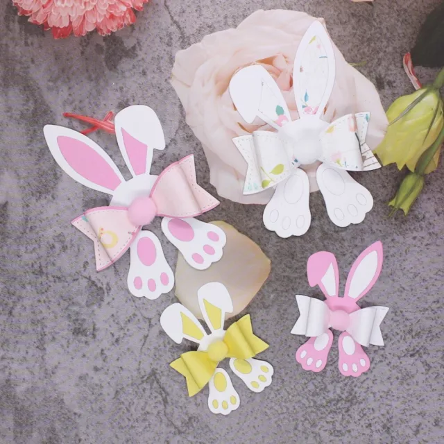 Bunny Bows Metal Cutting Dies Scrapbooking Paper Cards Crafts Embossing Stencils