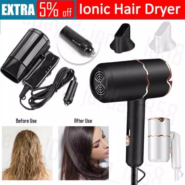 1200W Hair Dryer High Speed Negative Ion Blow Salon Dryer Foldable Travel Home