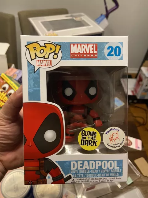 Deadpool GITD Funko Pop Harrison’s Comics Exclusive Vaulted Glow Marvel MCU Rare