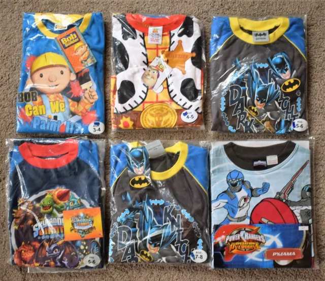 100% Cotton Children's Pyjamas Bob Builder Batman Woody Skylanders Power Rangers