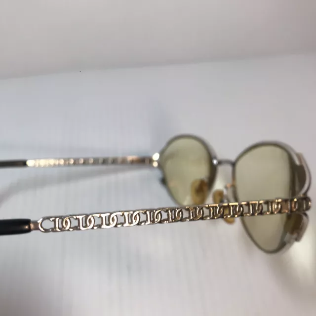 Christian Dior Eyeglasses Frames Vintage Womens Silver Metal Cat Eye 2938