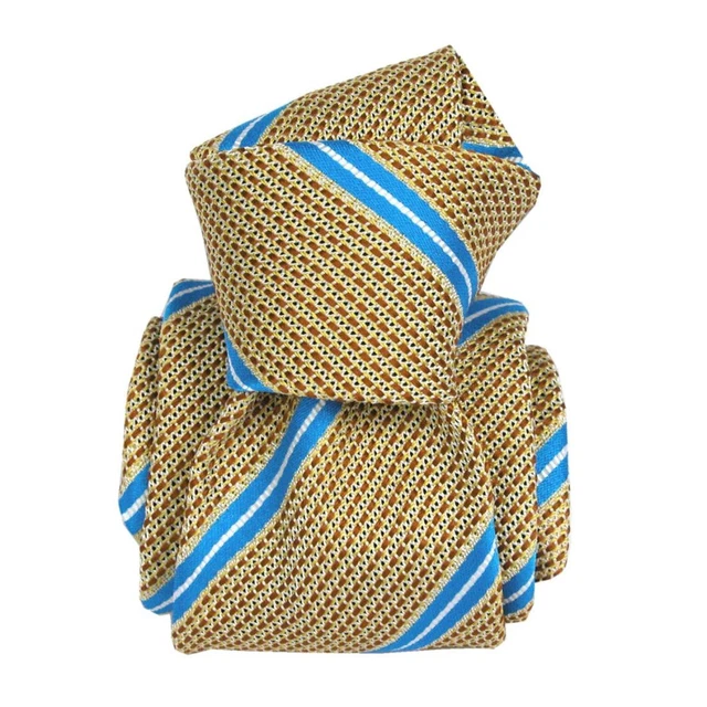 Cravate Grenadine En Soie SEGNI & DISEGNI - Bleu Fjord, Motif Pois - Fabriquée En Italie