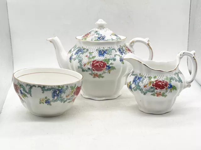 Vintage  / Antique Booths Floradora Teaset Tea Pot Sugar Bowl / Cream Jug