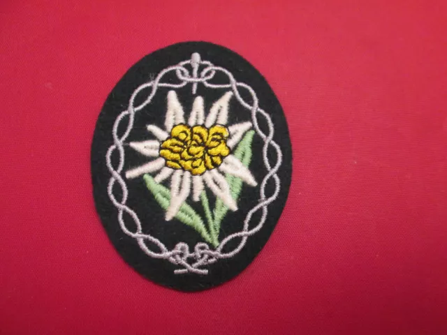 ORIGINAL WW2 German Gebirgsjager Mountain Troop Sleeve Edelweiss Patch not used