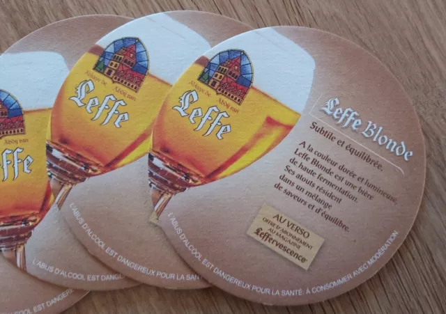 Leffe Blonde - 12 Sous Bock En Carton - D : 9 Cm - Neufs - Biere Belge 2