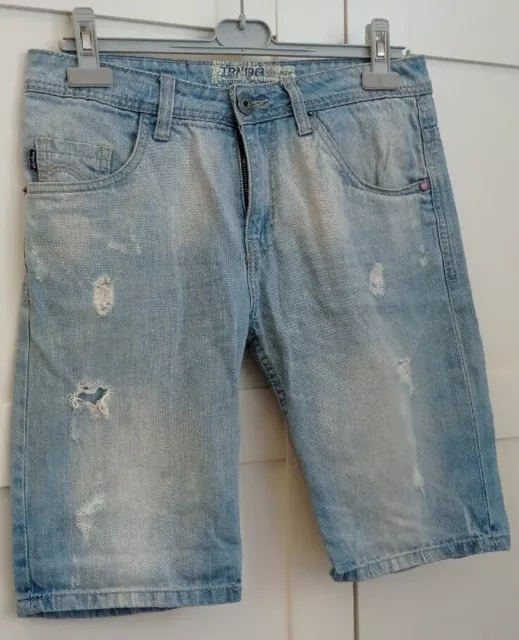 BERMUDA UOMO JEANS strappato Terranova pantalone corto taglia 44
