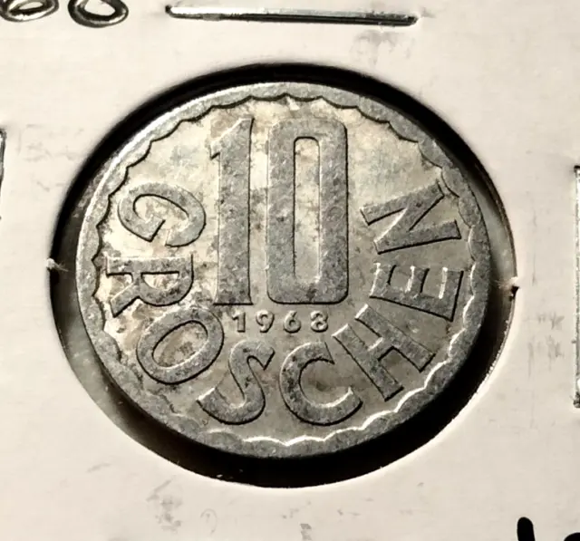 1968  AUSTRIA  10 Groschen  Coin -  KM# 2878 - Combined Shipping (#INV4433)