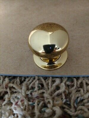 Hafele  Drawer/Cabinet Knob, Solid Polished Brass 1.25" 8/32 With Back Plate