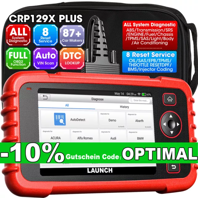 2024 LAUNCH CRP129X PLUS PRO Profi KFZ OBD2 Diagnosegerät Scanner TPMS SAS EPB