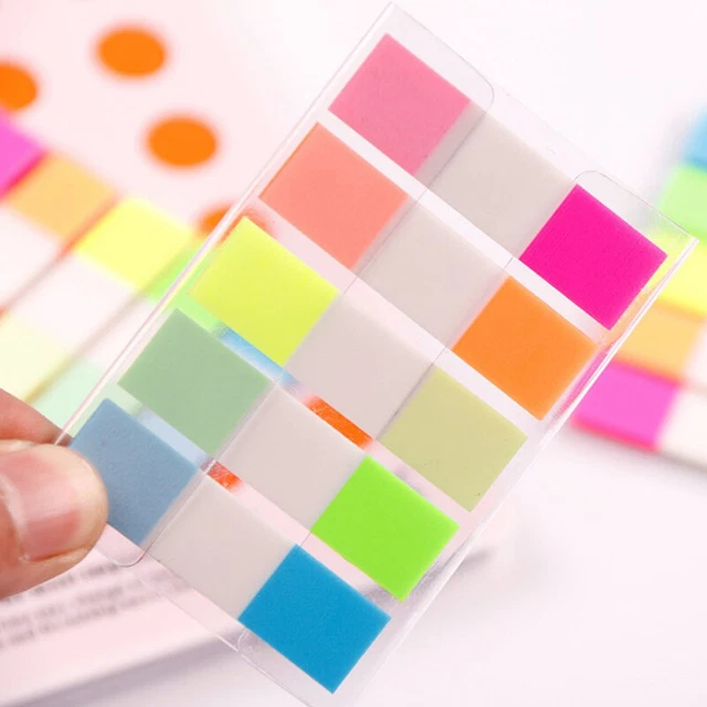 100 Sheets Random Colour Fluorescent paper Self Adhesive Memo Pad Sticky Notes