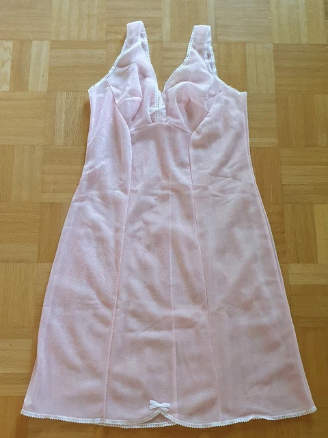 RARITÀ: Fantastico sottovestito classico PERLON, taglia 46, rosato, NUOVO * VINTAGE