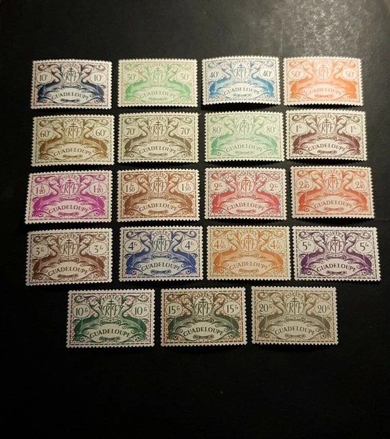 Timbre France Colonie Guadeloupe N°178/196 Neuf ** Luxe Mnh 1945