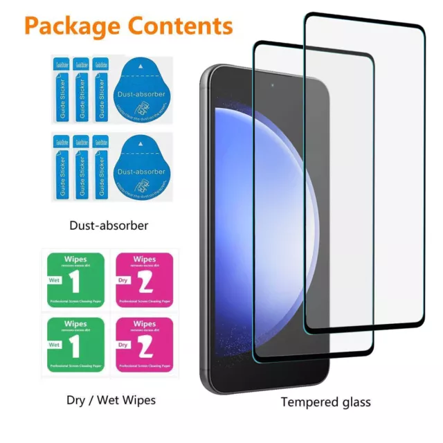 For Samsung Galaxy S20 S21 S23 FE S24 Full Cover Tempered Glass Screen Protector 2